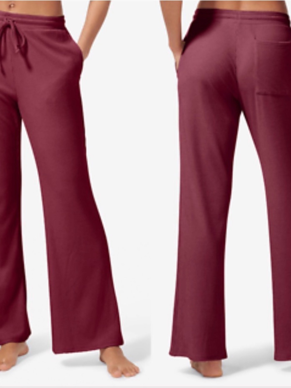 EUC Tommy John Burgundy Ribbed Lounge Set Small Medium Pajama Matching Set - Picture 14 of 14